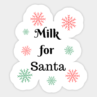 milk for santa cute funny xmas christmas gift Sticker